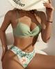 Women's Bikini Floral Sexy Quick-drying Swimsuit 3-piece Set