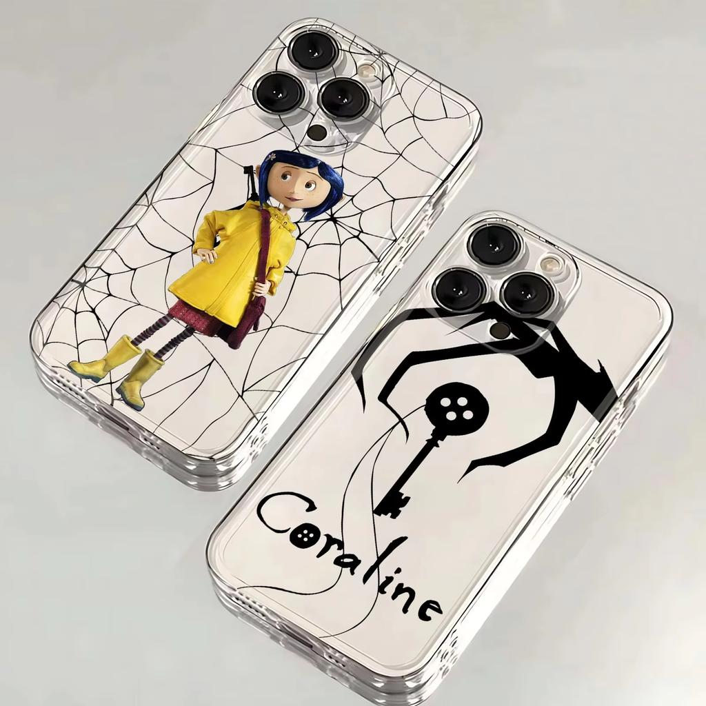 Coraline Phone Case For iPhone 17 Air 16 e 15 14 13 12 11 Pro Max Plus Mini SE 2020 2022 Soft Transparent Case