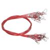 10Pcs 50cm Fishing Wire Rigs Leaders Anti Bite Fishing Line Leaders with Swivels Ine Leaders Red
