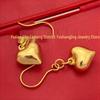 2024 Trend Hollow Heart Brass Gold Earrings: Elegant, Light Luxury Design for Autumn/Winter