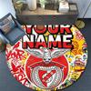 Custom Name,S.L. Benfica Pattern Round rug,Carpet Rug for Living Room Bedroom Playroom ,Non-slip Floor Mat,Holiday Gifts and Birthday Gifts.