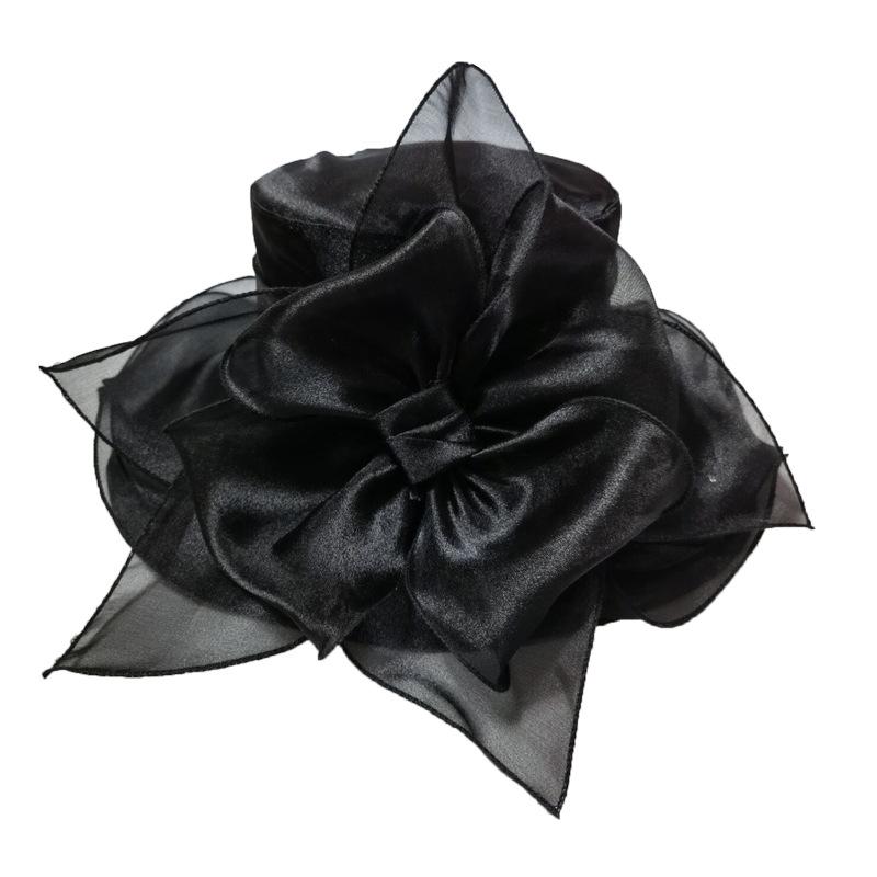 Women's Large Bowknot Mesh Sun Hat - Breathable Summer Protection for Outdoor Travel & Beach