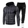 Men's Suit Sportswear Casual Zipper Hooded Sweater + Sweatpants Autumn and Winter Men's Casual Sports Suit