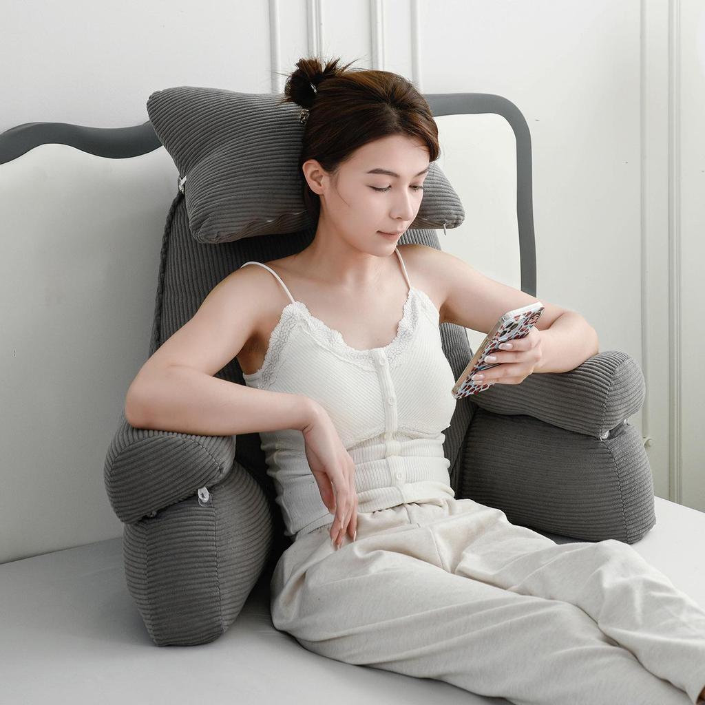 Ergonomic Pillow Headboard: Semi-Reclining Sofa Backrest for Phone Use, Reading, & Neck Support