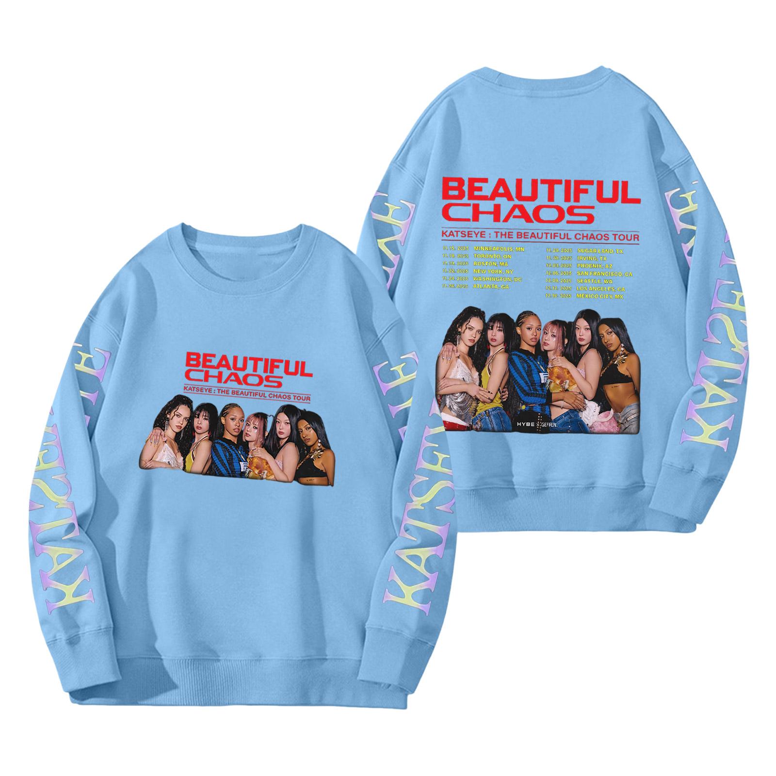 

Женский модный пуловер с длинным рукавом, принтом и круглым вырезом, свободного кроя S синий