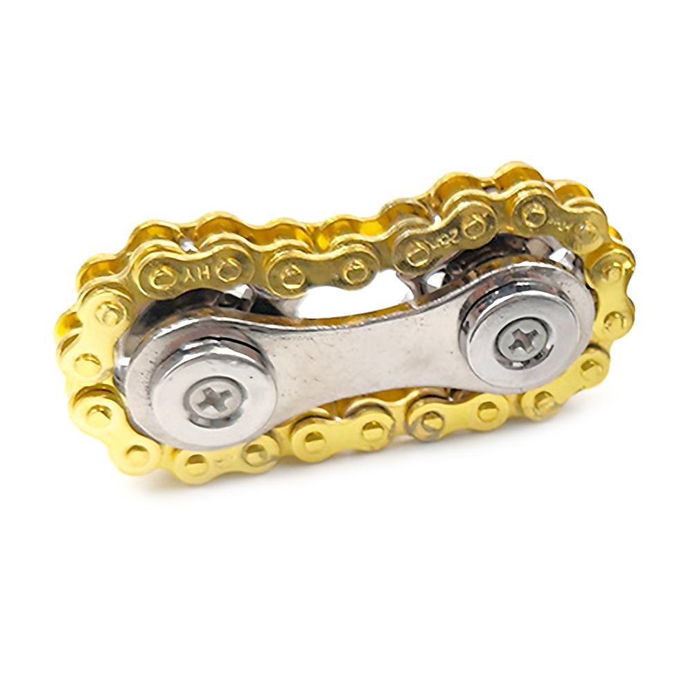 Cadena de bicicleta con engranajes de metal, juguete de descompresión con cadena para dedos