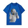 Herren 100% Baumwolle Kurzarm O-Ausschnitt T-Shirt, Lustiges lächelndes Baby Zunge rausstreckende Geste Aufdruck Lässig Weich Atmungsaktiv Sommer Streetwear Grafik T-Shirt f