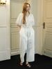 MUSE BY ROSE Vanessa Ruffle Wide Pants (White)