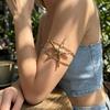 Bohemian Metal Starfish Cuff Bracelets for Women Punk Gold Color Conch Shell Opening Adjustable Arm Bracelet Beach Party Jewelry