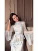 Spring 2025 Elegant Long Sleeve Slimming Dress - Comfortable Design