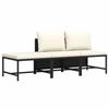 VidaXL Garden Sofas 3 Pcs with Cushions, Black Wicker