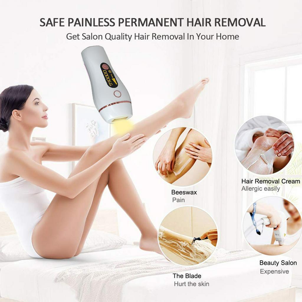 12V White Professional  990000 Laser Epilator Painless IPL Hair Removal System For Women Bikini Facial Body Permanent Hair Remover Device