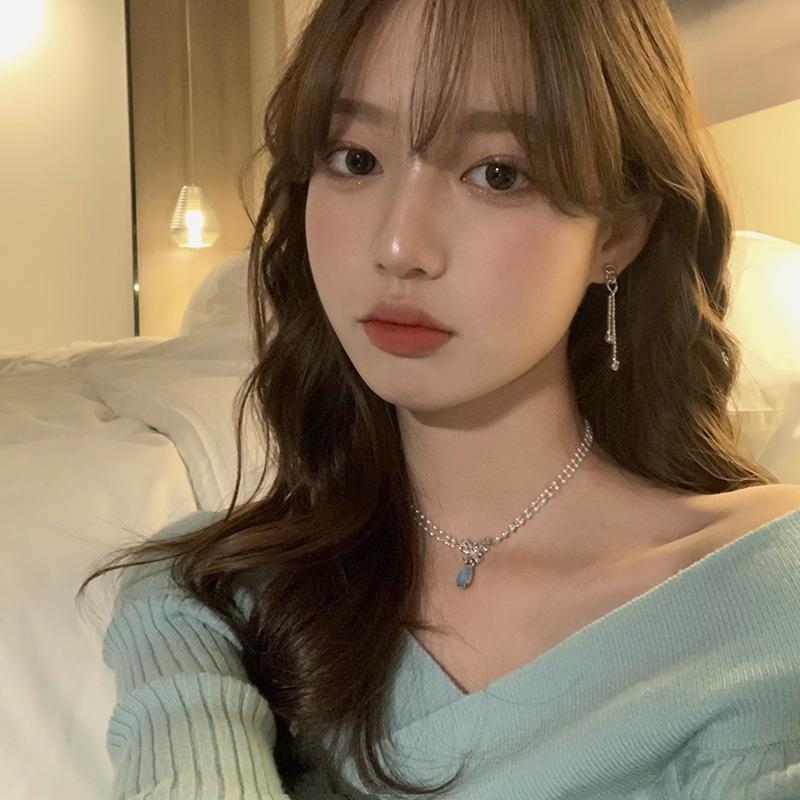 Korean temperament super long chain fringed earrings women's long simple earrings Internet celebrity earrings