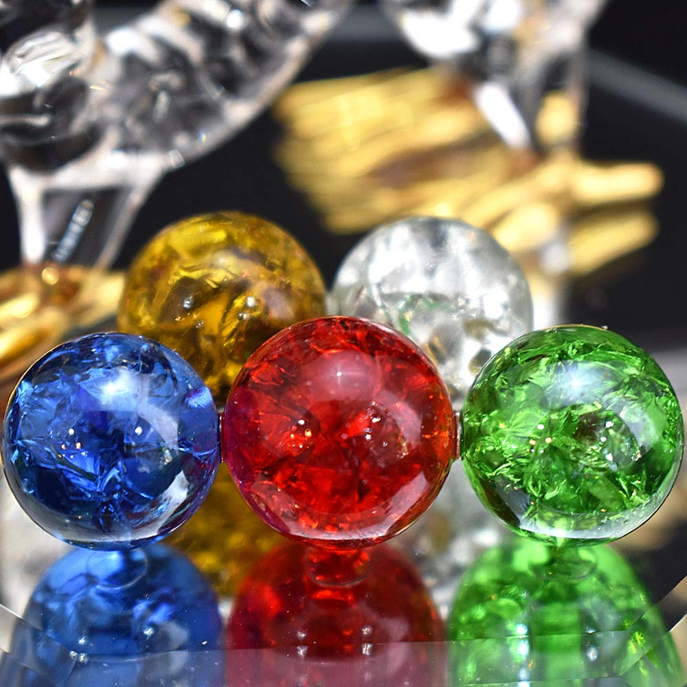 Fourcart Handmade Glass Feng Shui Lucky Dragon, Size: Dragon Width: 10cm, Mirror Width: 111cm, FG109XS