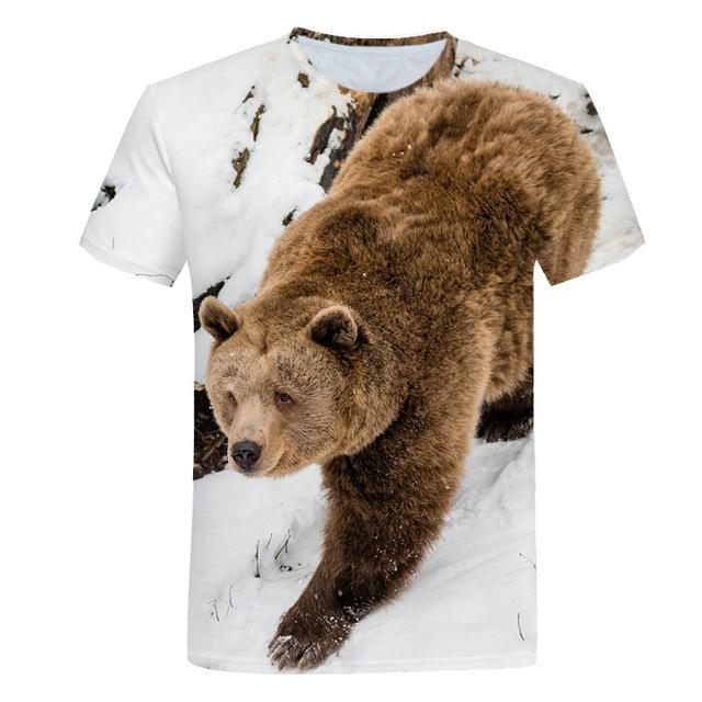 Men Fashion Short Sleeve 3d Print T Shirt Round Neck Summer Plus Size Tees