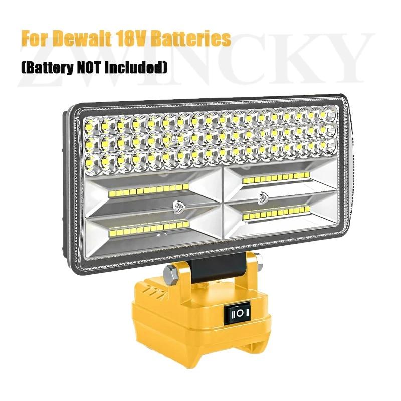 LED Work Light for Makita/Dewalt/Milwaukee 18V Li-ion Battery 12000LM Spotlight with 2 USB Charging Port Flood Light Flashlight