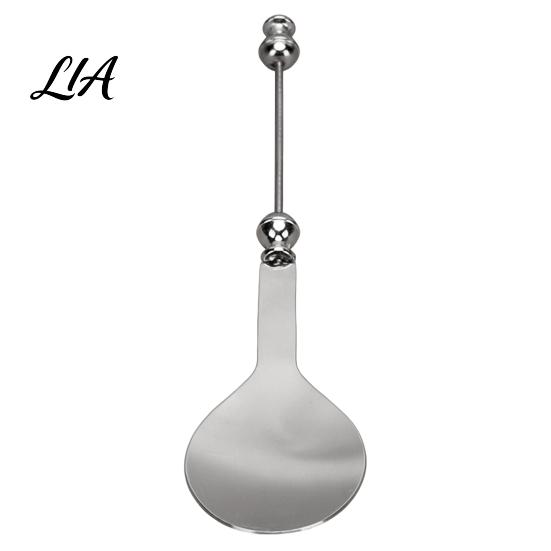 Metal Salad Spoon Beadable Stainless Steel Spoon, DIY Beaded Dessert with Blank Handle Handle, 2-in-1 Kitchen Fork Flatware Tableware