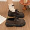 Large Size Platform British Style Lace-up Small Leather Shoes Round Head Thick Heel Autumn Retro Muffin Single Shoes Women