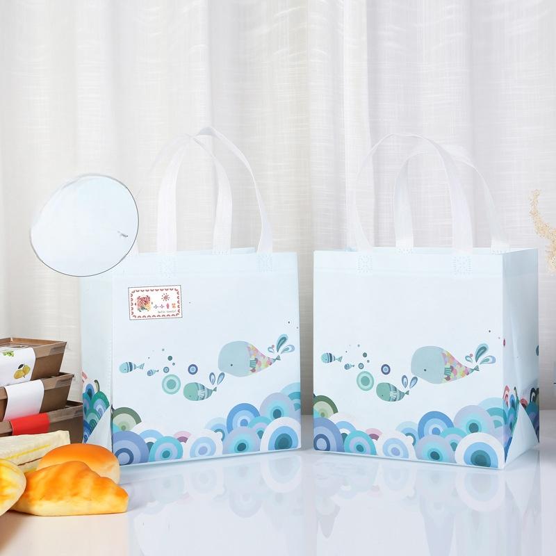 12pcs Ocean Whale Gift Tote Bags Reusable Cute Party Favor Bags With Soft Strap For Birthday Baby Shower Wedding Events Supplies