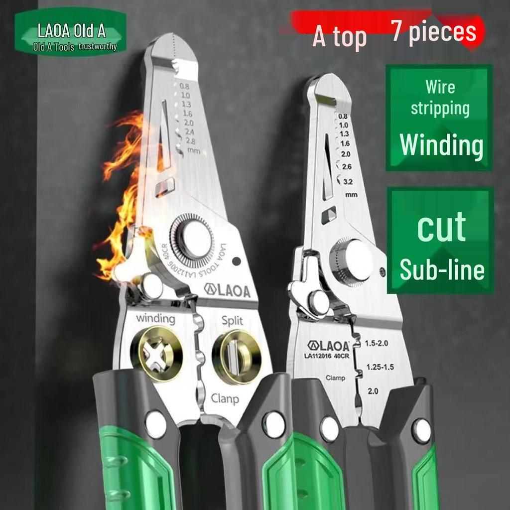 Multi-Functional Electrician's Stainless Steel Wire Stripper & Crimping Pliers
