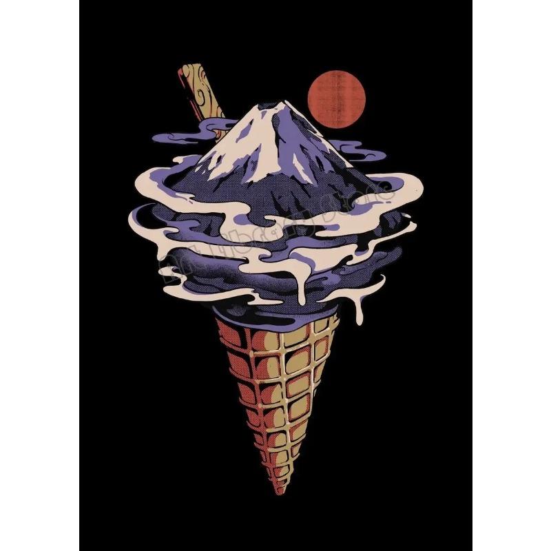 Japon Yemeği Ukiyo-e Ramen Kasesi Dondurma Okyanus Dalgası Duvar Sanatı Poster Tuval Tablo Duvar Sanatı Resimleri Ev Oturma Odası Dekoru