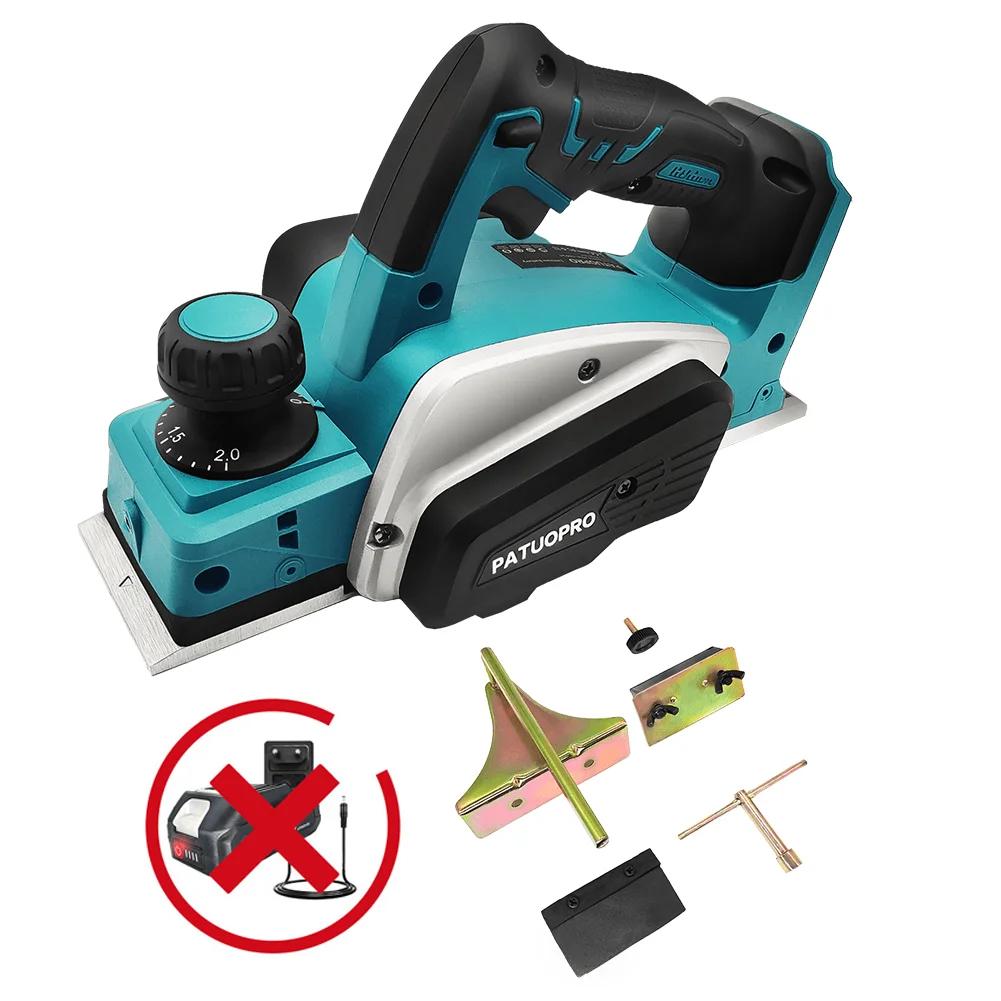 

PATUOPRO Аккумуляторный электрический ручной домашний DIY рубанок для деревообработки, инструмент для резки мебели, электроинструмент для аккумулятора Makita 18V(Нет батареи) EU