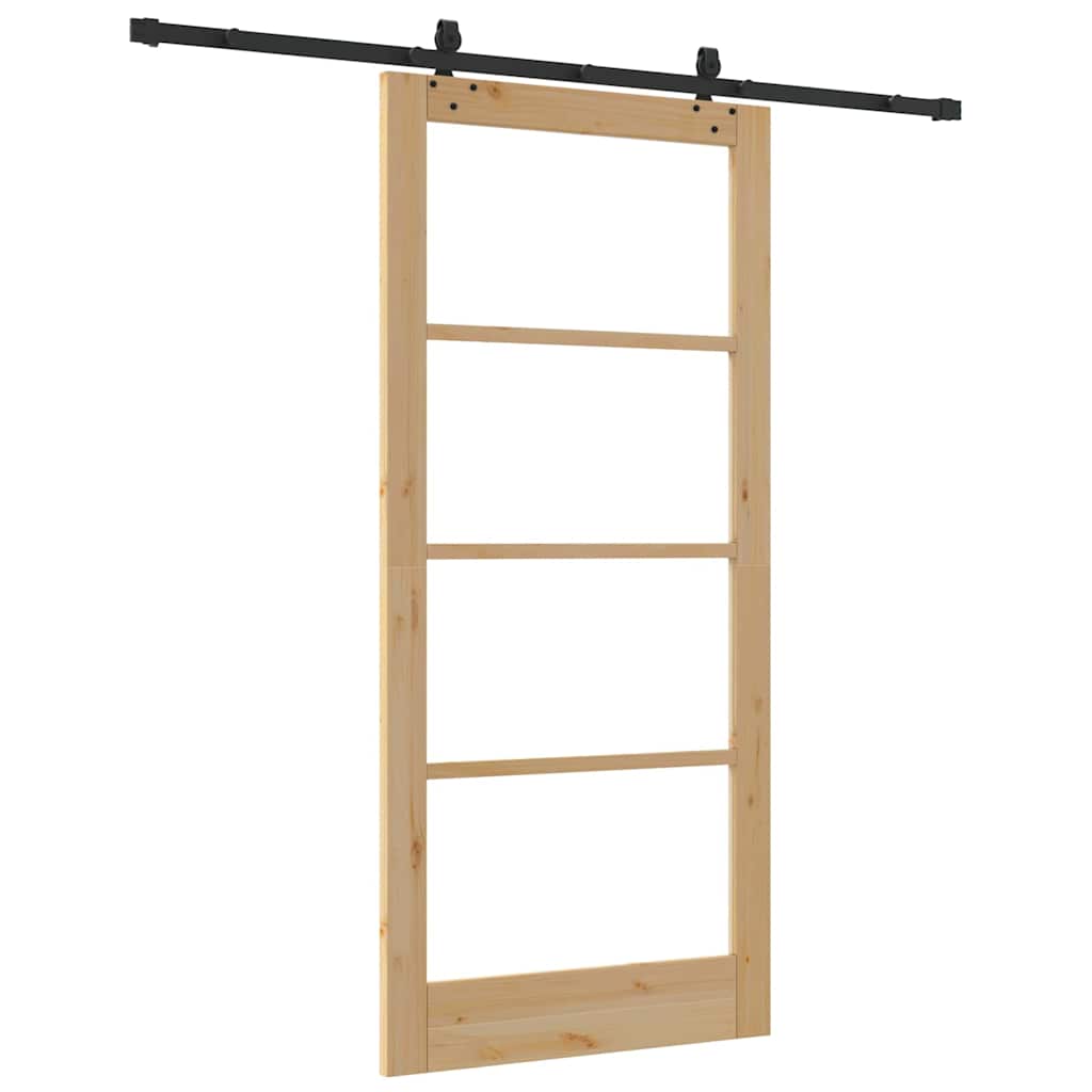 ORKDAL Sliding Door Natural and Black 93 X 202 Cm