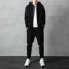 Men Suit Hoodie Hooded Sweatshirt Sweatpants Fashion Zipper Cardigan Jacket Set