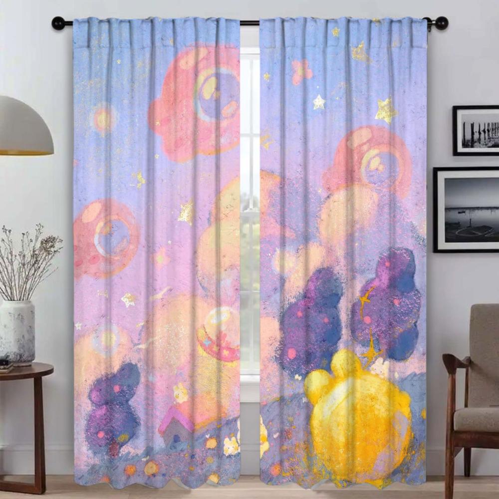 

Spring Rabbit Halloween Decoration Blackout Curtain for Room 2 Panel Curtains for Bedroom Partition Shades Living Kitchen Camera W50xH70cmx2pcs-CL