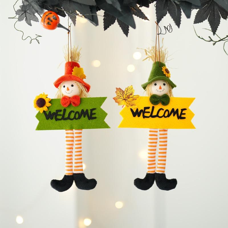 

2 шт./набор Хэллоуин Чучело Подвеска Длинноногий Знак Приветствия День Благодарения Дверная Табличка Маленькая Подвеска Простые Украшения для Дома Подарки 25cm