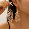 Retro Exaggerated Personality Temperament Spiral Hollow Golden Necklace Earrings Bijouterie Sets For Women