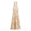 Damen Sommer Neu Europäischer und Amerikanischer Stil Temperament Französischer Blumendruck Neckholder Kleid