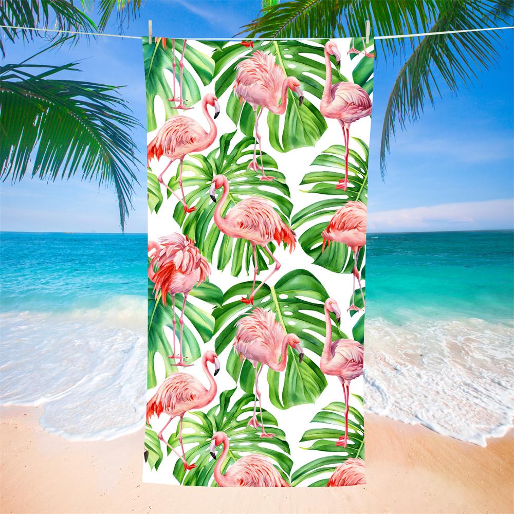 

МОДА 1 шт. пляжное полотенце из микрофибры с фламинго пальмовым листом впитывающее полотенце для плавания легкое полотенце для бассейна и кемпинга идеально подходит для мужчин и женщин 76x152cm