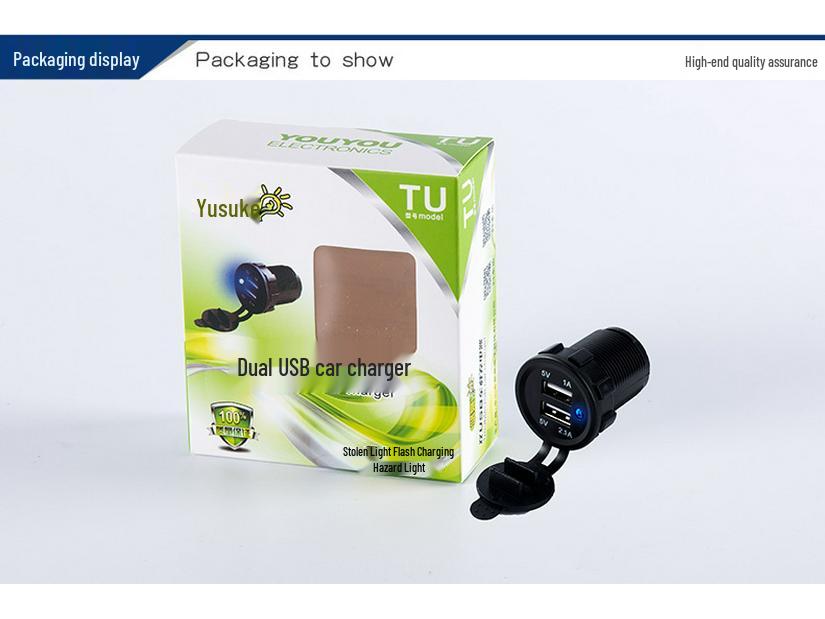 Dual USB Car Charger for Vehicles & Boats (12-24V)
