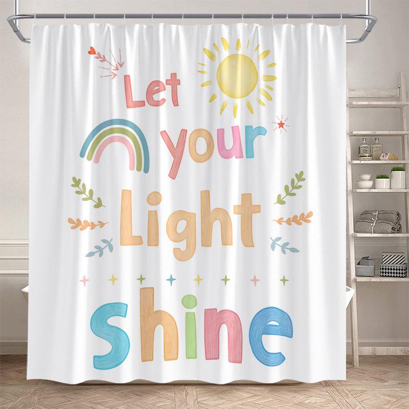 Cartoon Animals Shower Curtains Cute Fox Lion Deer Rabbit Autumn Floral Plant Kids Bath Curtain Polyester Bathroom Bathtub Decor