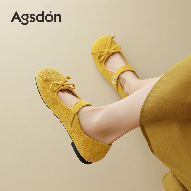 Augustus Denboken Mary Jane Women's Shoes 2025 New Summer French Ballet Single Shoes Casual Soft-soled Small Leather Shoes