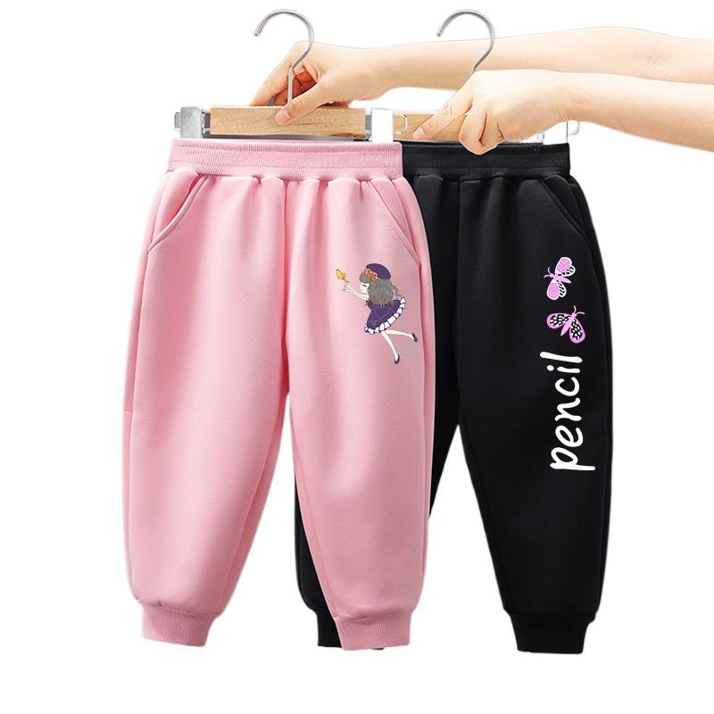 Barnkläder Barnkläder Casual Barnbyxor Modebyxor för Barn Söta Mjukisbyxor 2-delat Set Flickbyxor