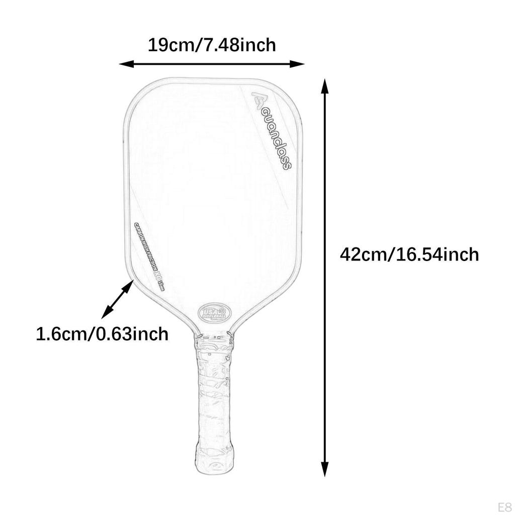 Carbon Fiber Pickleball Paddle Racquet for Player Training Adults Brown