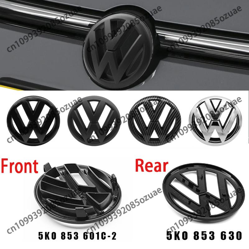 1pcs ABS 135mm Car Front Grille Badge and 110mm Rear Trunk Emblem Lid Logo Accessories For VW Golf 6 MK6 5K0853601C 5K08536301 RA8