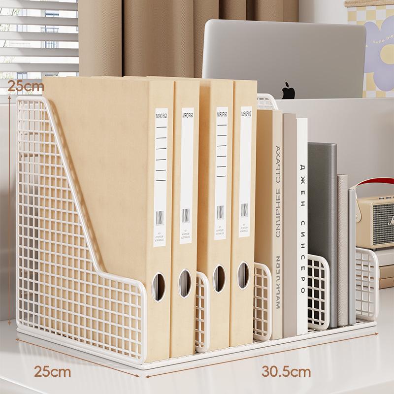 Metal Desktop File Organizer: Hanging Shelf & Storage Basket