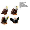 4Pcs Mini Eagle Figurines Miniature Resin Animal Ornaments Mini Bald Eagle Collectibles for DIY Craft Accessories Fairy Garden Decoration