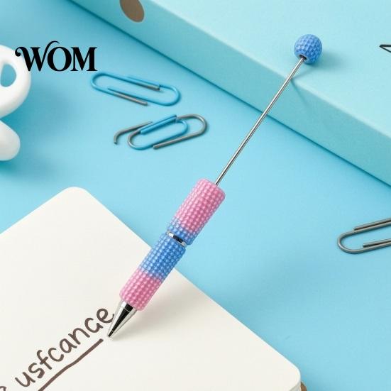 Craft Pens for Adults DIY Beadable Pen, Colorful Fancy Beaded Crafting Ballpoint Rainbow Gradient Gift Students, Party Favors, Creative Office