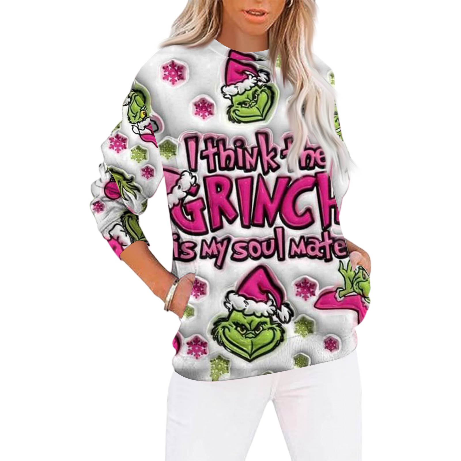 

Рождественские толстовки для женщин свитер милая рубашка осенний пуловер топ S фиолетовый