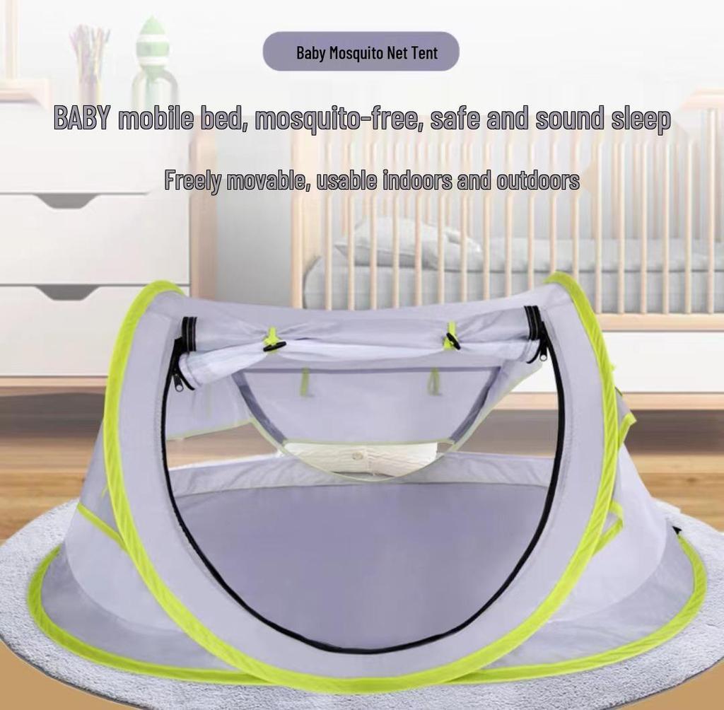 Foldable UV50+ Baby Mosquito Net Tent for Camping, Beach, or Grassland - Quick-Open and Portable Children's Shelter