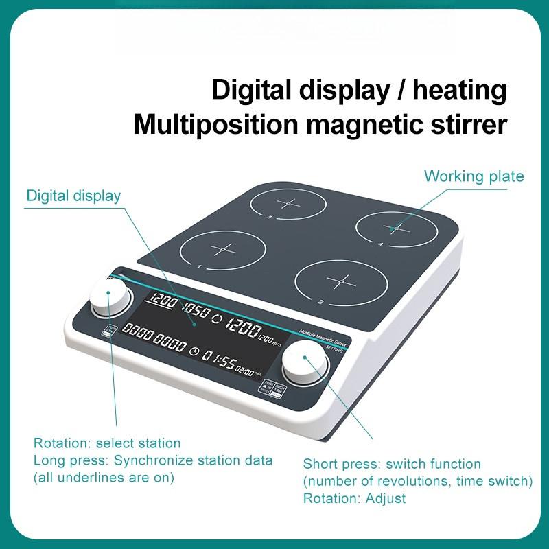 Hot Plate Lab Large Capacity Heating Magnetic Mixer Laboratory Digital Display Multi-position Magnetic Stirrer