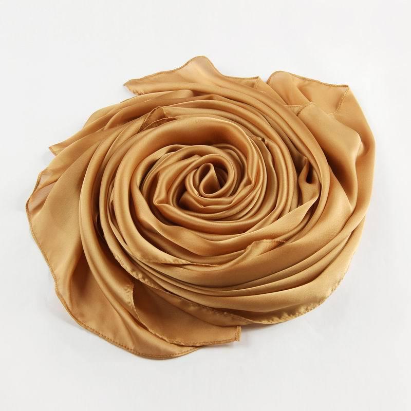 Women's Versatile Long Satin Scarf - Solid Color, Summer Sunscreen Shawl
