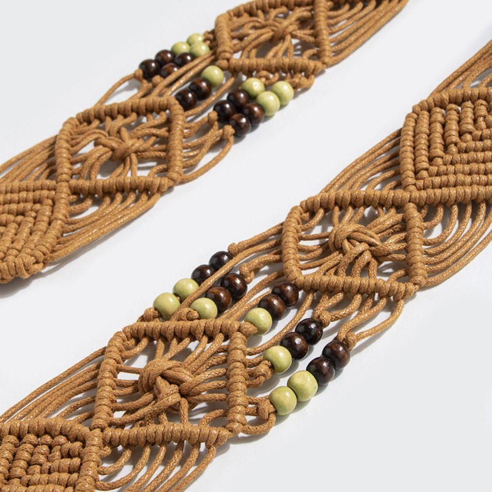 Wax Rope Weave Belt Retro Ethnic Style Waistband Fashion Waist Rope  Waist Accessories