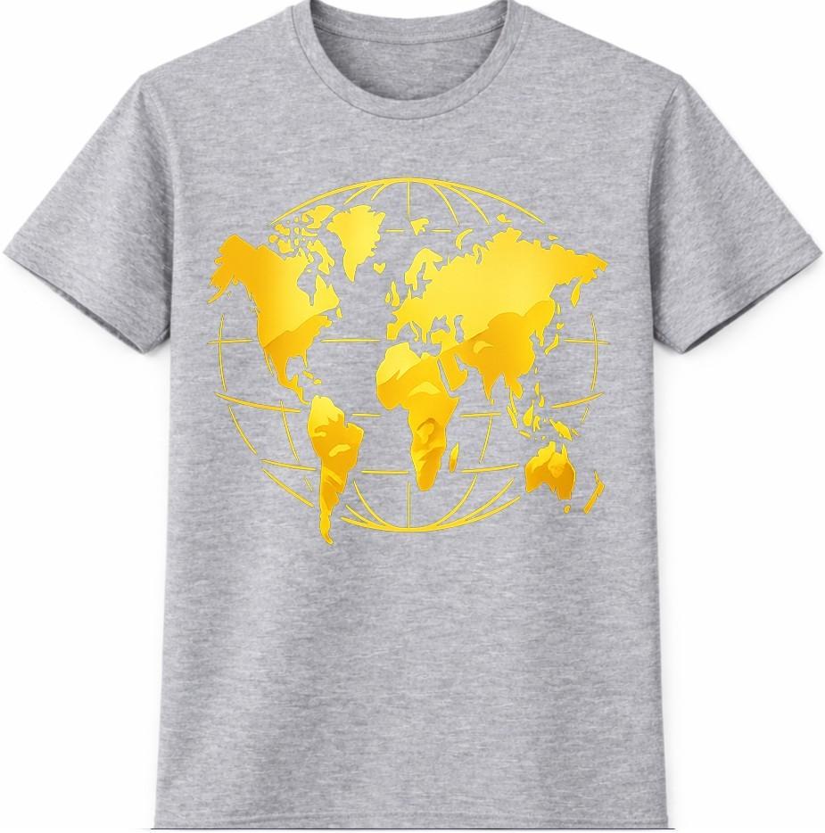 World Map T-Shirt Globe Travel Geography Explorer Teacher Gift Graphic Tee