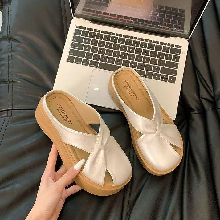 High-heel Hollowed-out Front-top Half-heeled Shoes for Women, New Style, One-piece Shoes