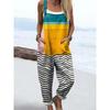 VIONA Damen Ärmelloser Jumpsuit Sommer Boho Floral Weites Bein Lange Hose Strampler Damen Träger Große Größen Freizeit Locker Latzhose